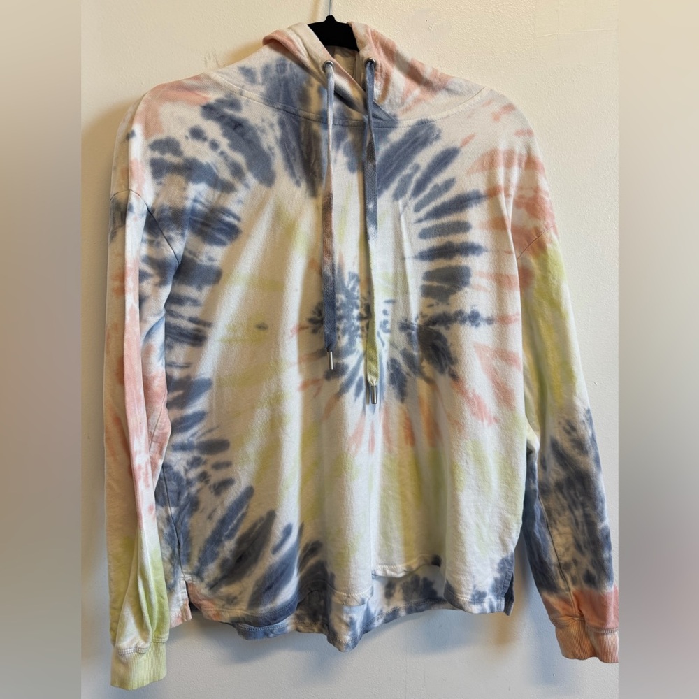 C&C California boho Tie Dye Beach Hoodie Lightweight Pullover Small